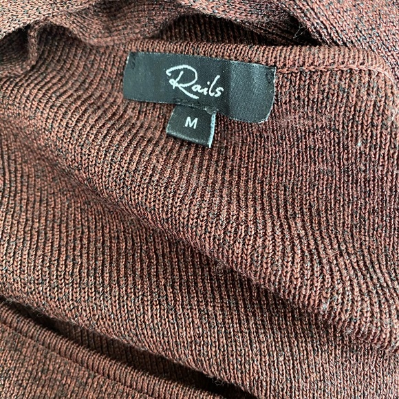 SOLD RAILS brown long bodycon sweater open-slit dress Size M - Picture 6 of 6